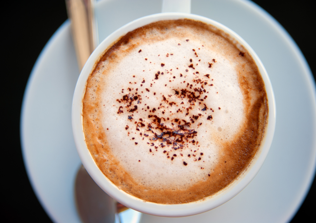 Cappuccino sedd ovanifrån
